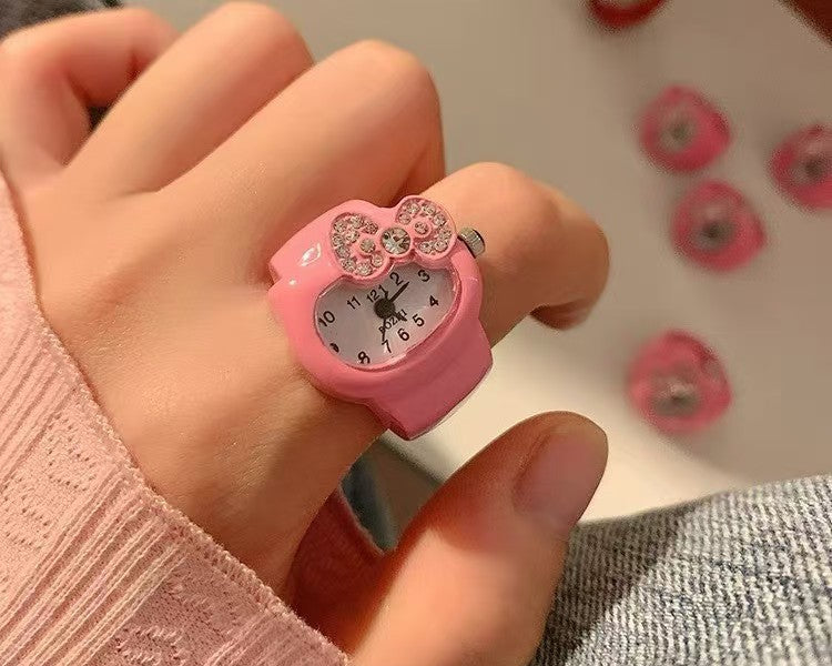 Pink Cute Kitten Watch Ring