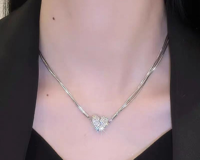 Magnetic Diamond Heart Necklace