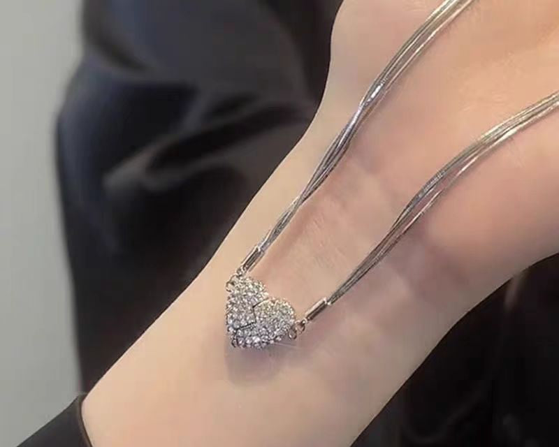Magnetic Diamond Heart Necklace
