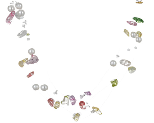 Colorful natural stone pearl necklace